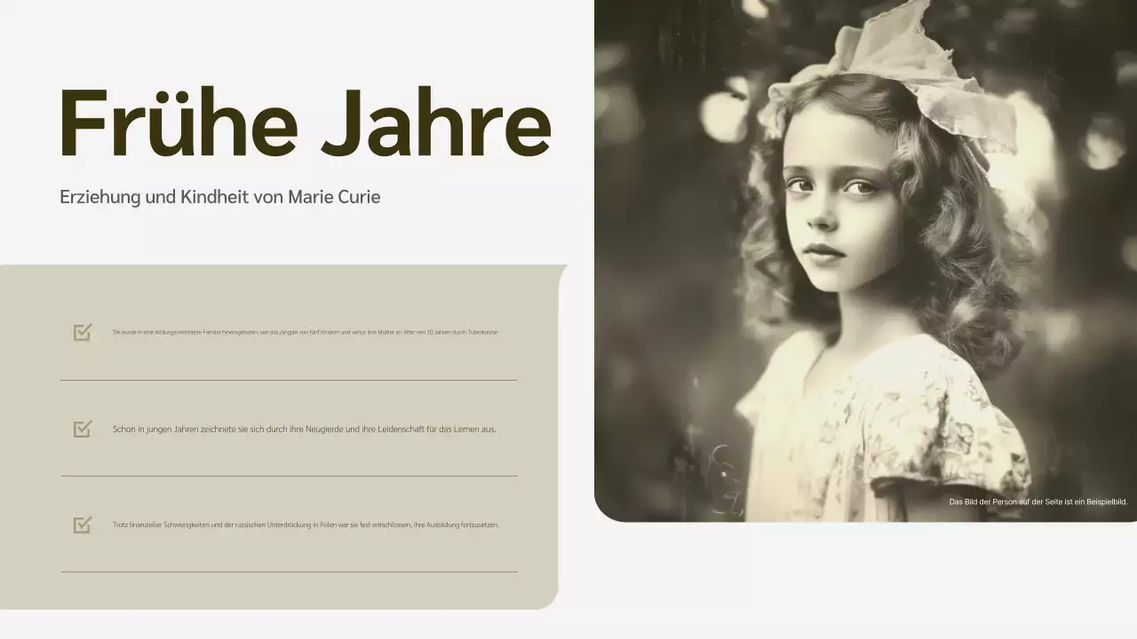 beige Biographievorlesung zur modernen Geschichte