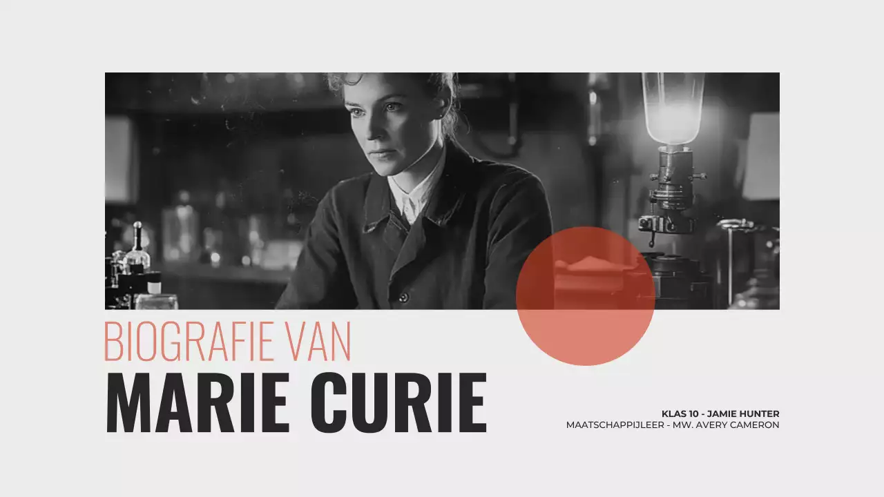 Ontdek het leven van Marie Curie Minimalistische presentatie