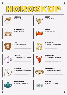 gelbes modernes Horoskop Leitfaden