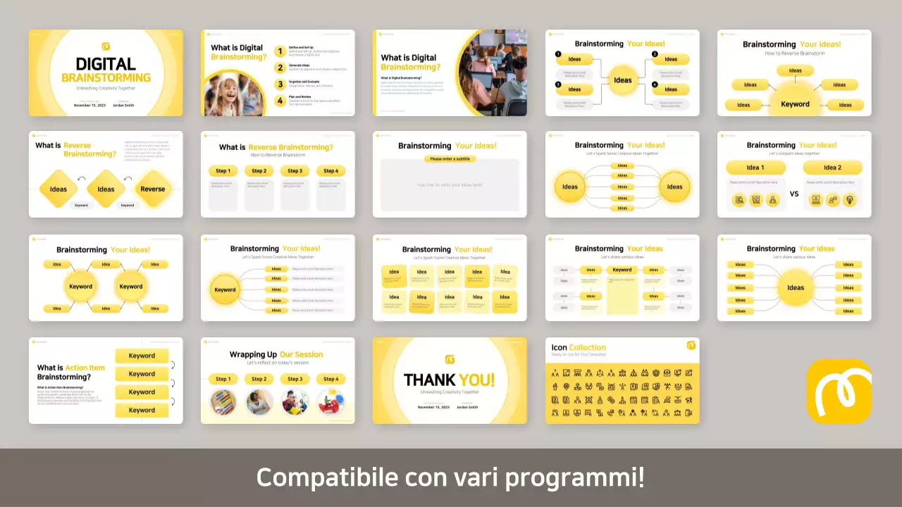 layout giallo moderno per il brainstorming