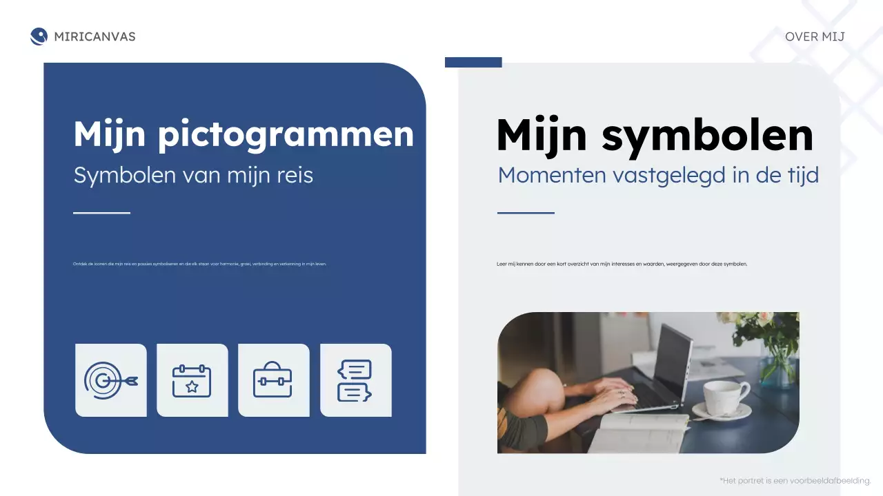 blauw modern over mij bedrijf