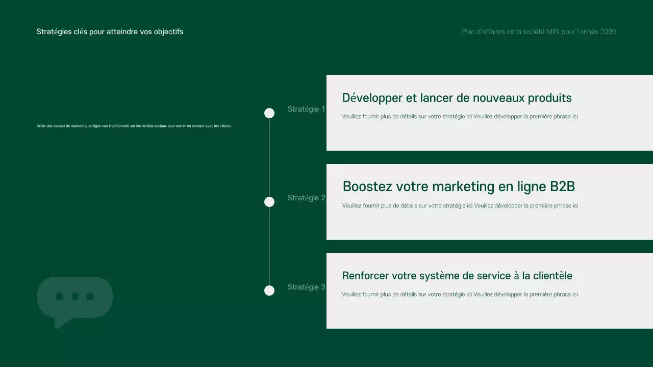 Un plan d'affaires propre, vert et gris pour l'année à venir