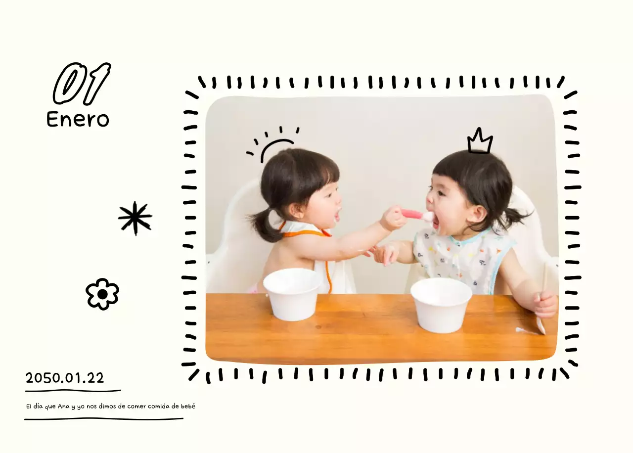 Bonito calendario con fotos de Año Nuevo