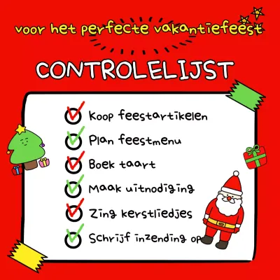 Plan een rood vakantiefeest