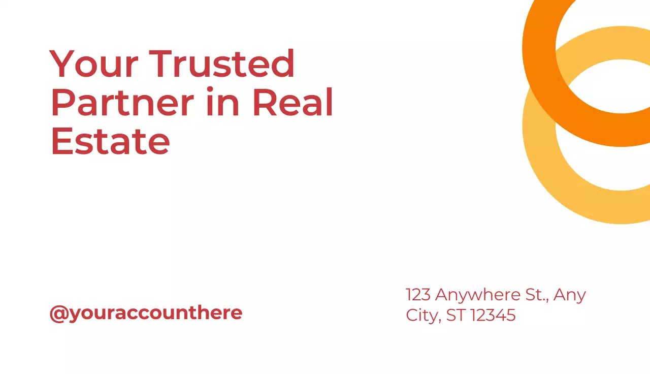 Orange Modern Real Estate Business Card