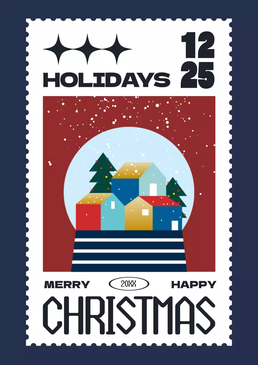 カラフル ポップ クリスマス カード ポスター