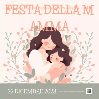 Invito floreale beige per la festa della mamma