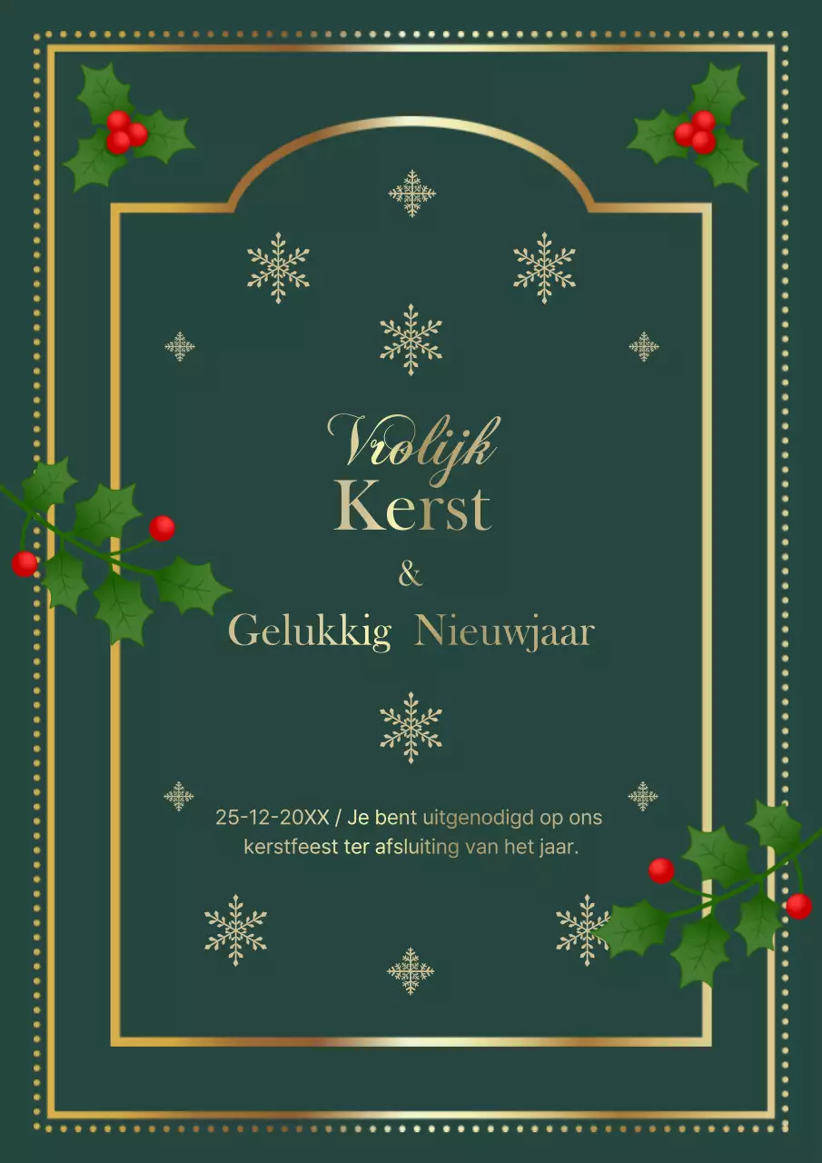 Abstracte klassieke kerstuitnodiging