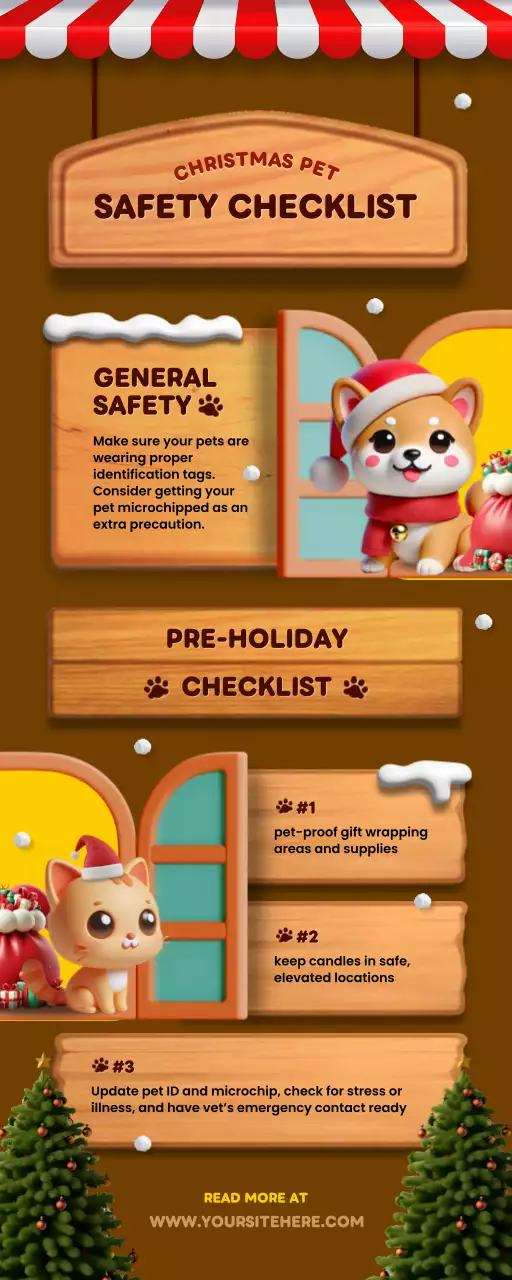 Brown Festive Pet Checklist Infographic