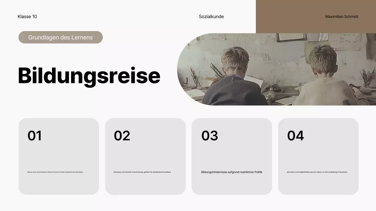 beige klassische Geschichte Biographie Vortrag