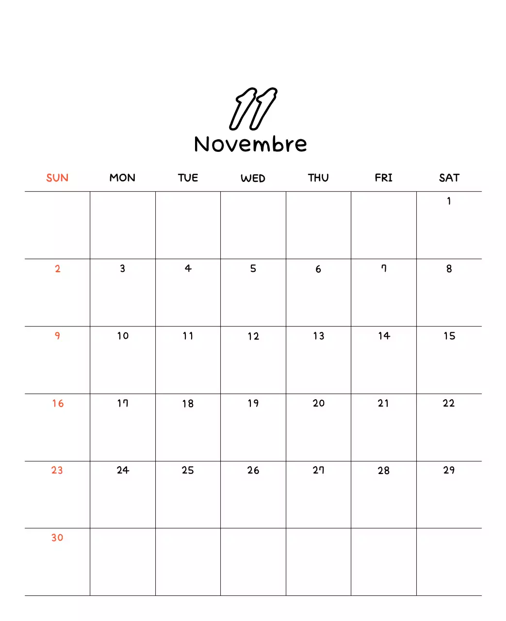 Adorable calendrier du Nouvel An