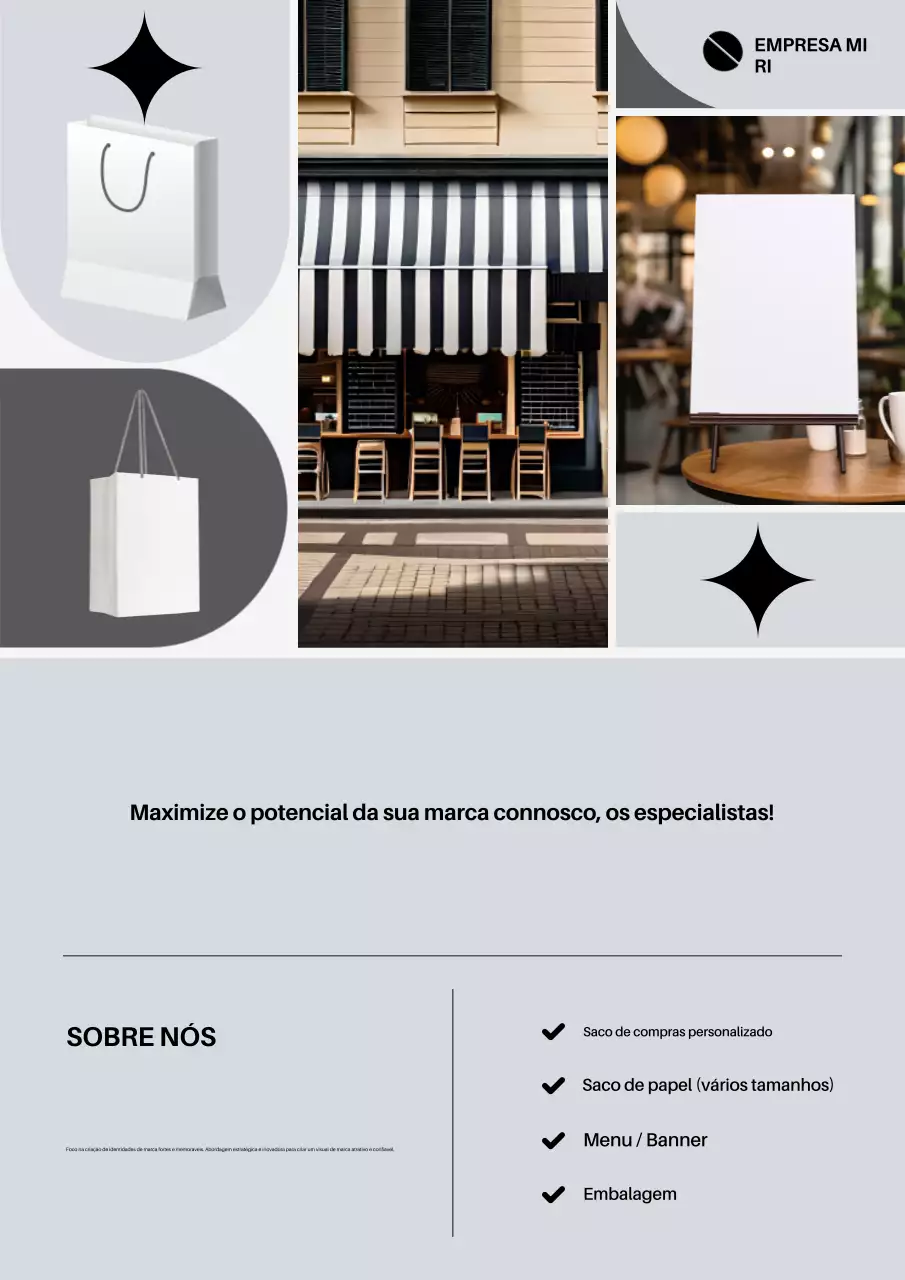 Anúncio de marca moderna cinzenta