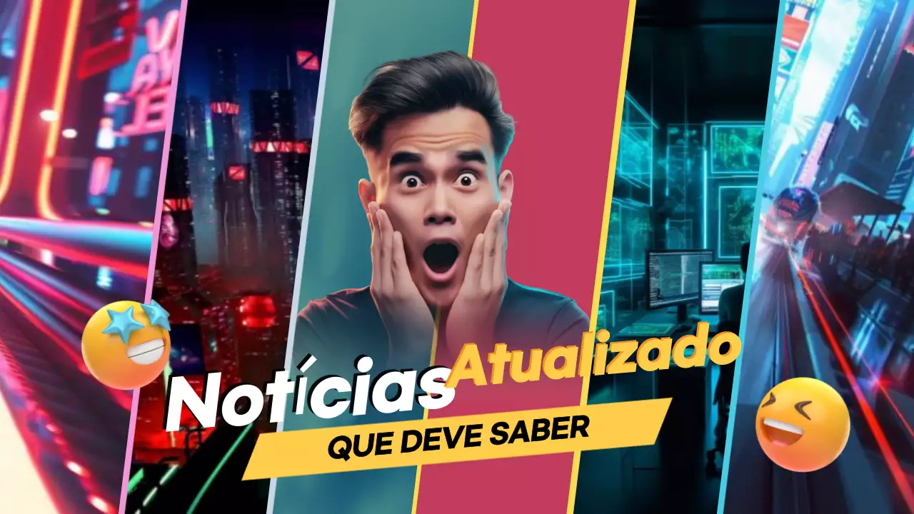 anúncio de notícias neon modern