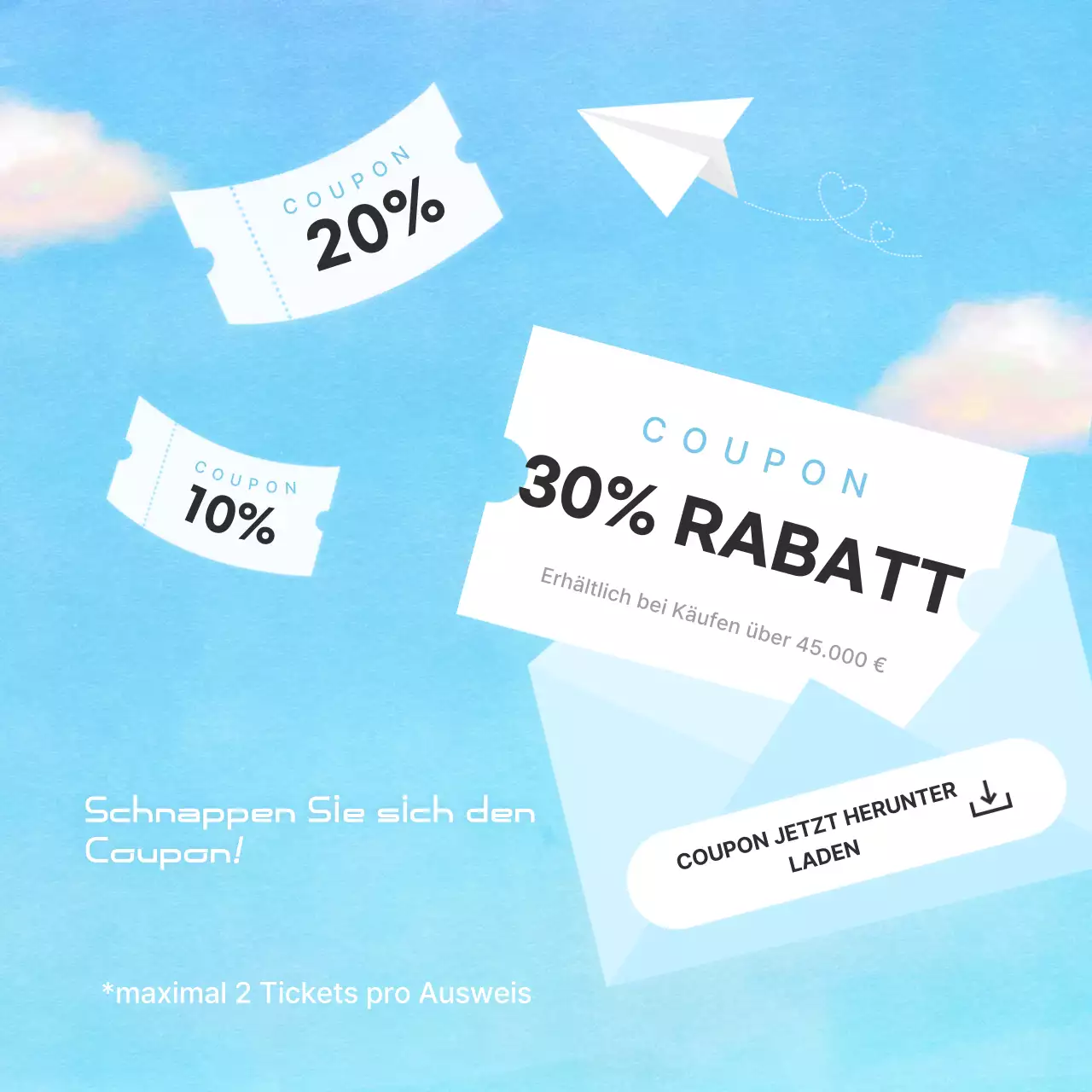 Hellblau Modern Rabattaktion