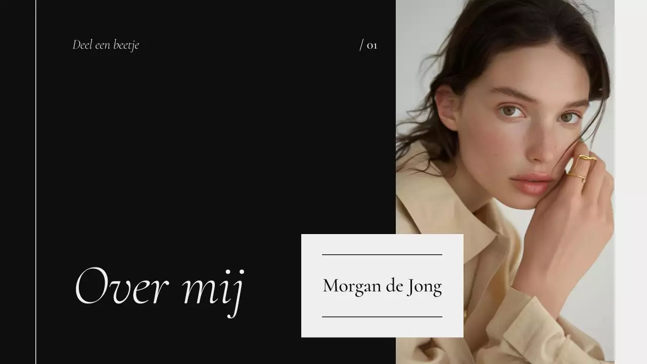 zwarte minimale biografie portfolio