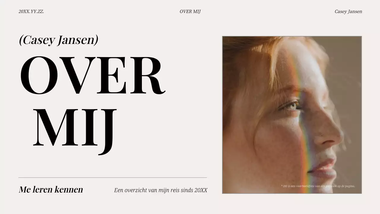 beige moderne zelfintroductie pitch