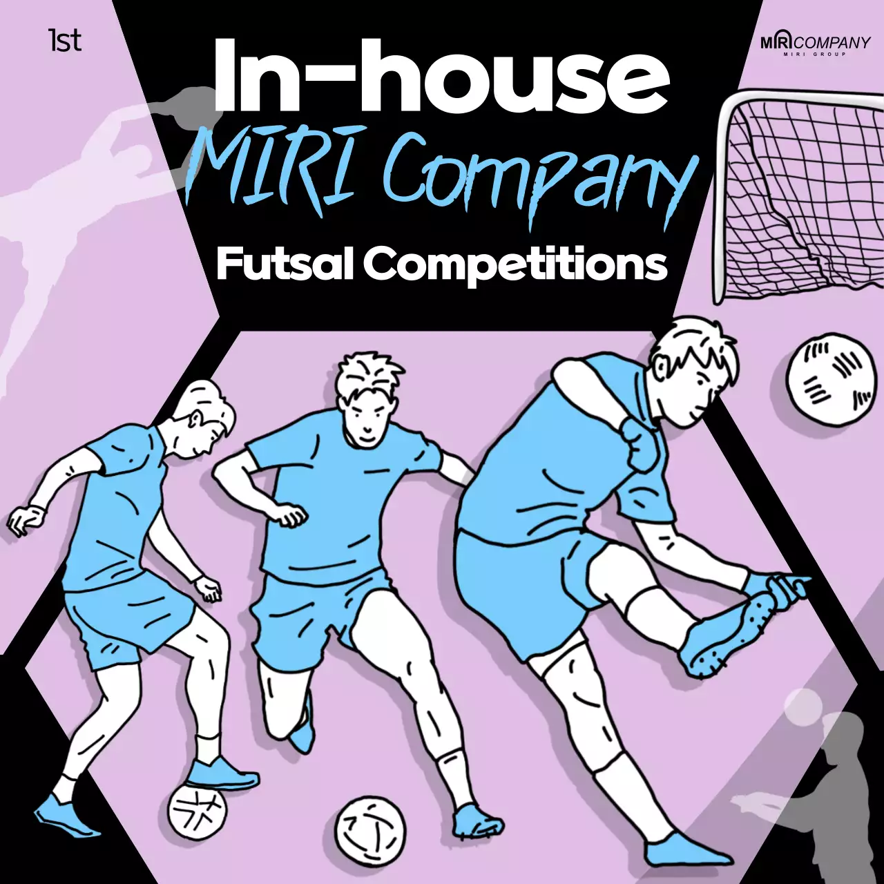 Carrossel de promoção de futsal moderno azul no Instagram