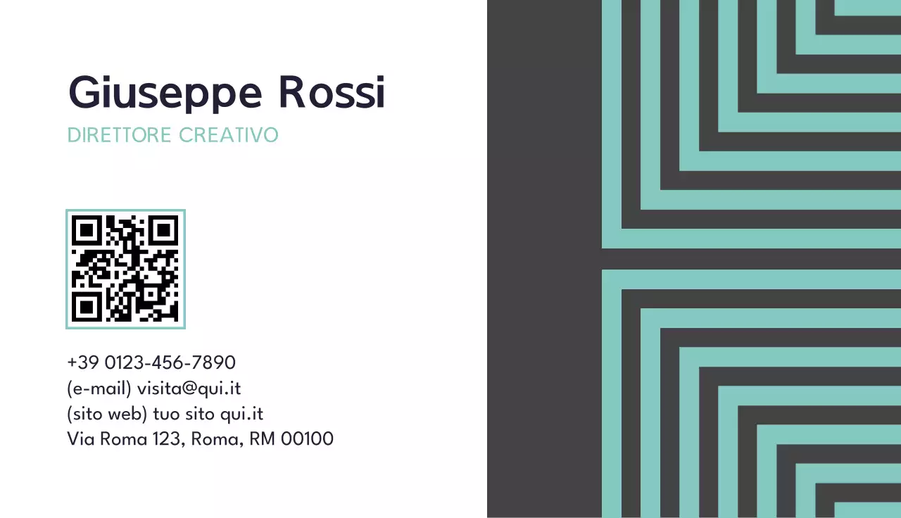 biglietto da visita moderno verde acqua