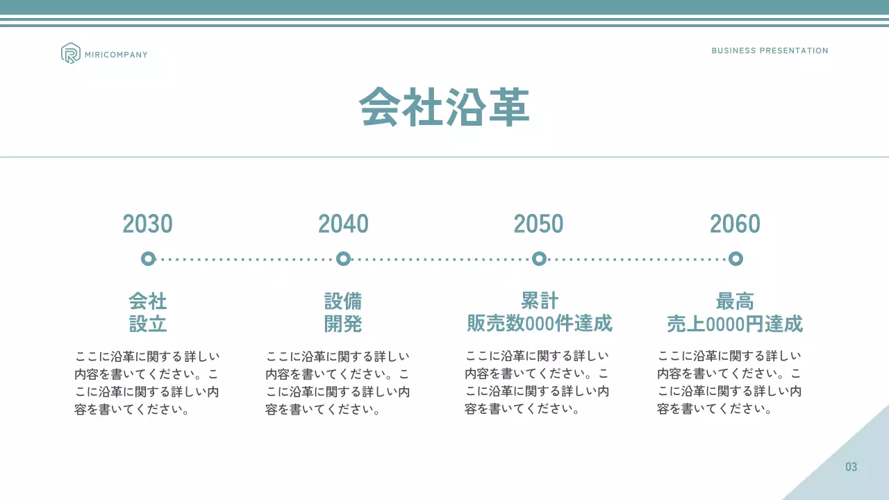青 モダン 事業 ポートフォリオ プレゼンテーション