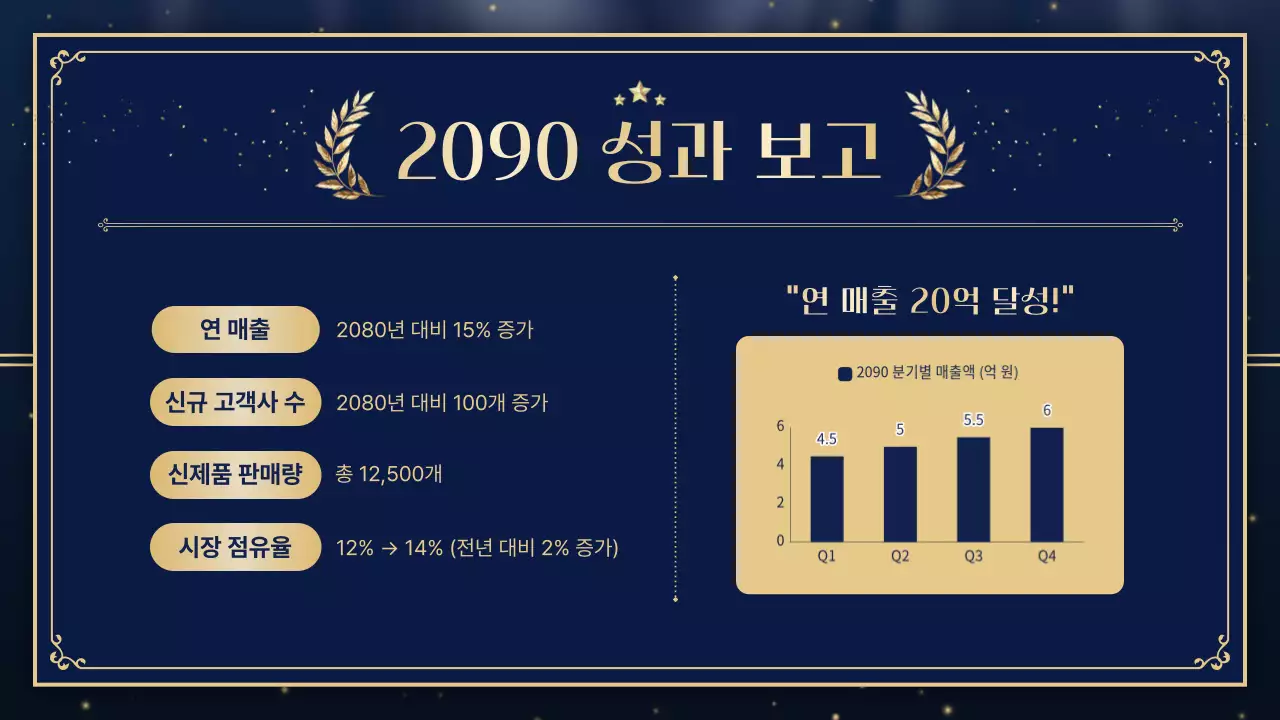 네이비 고급 송년회 초대장