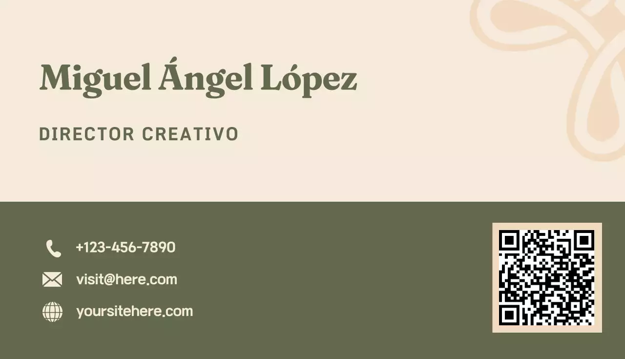 tarjeta de visita moderna beige
