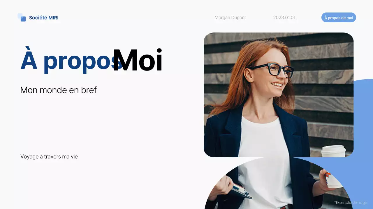 pitch d'autoprésentation moderne bleu