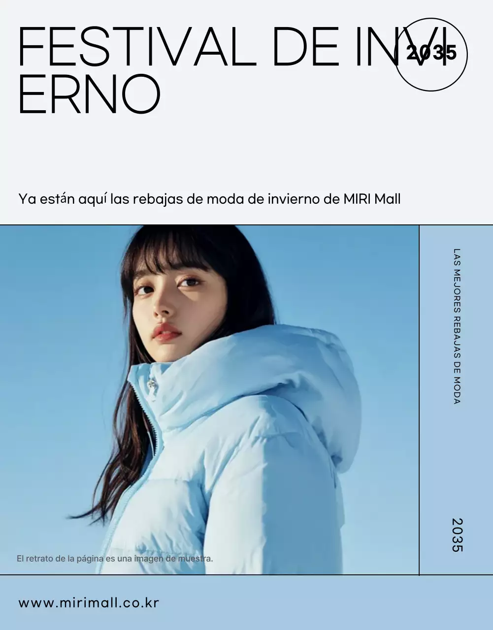 Anuncio de moda moderna en azul claro