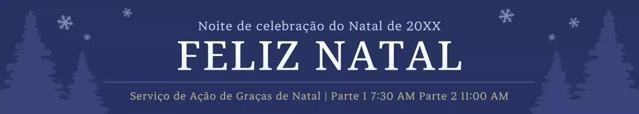 Guia do serviço de Natal clássico azul-marinho