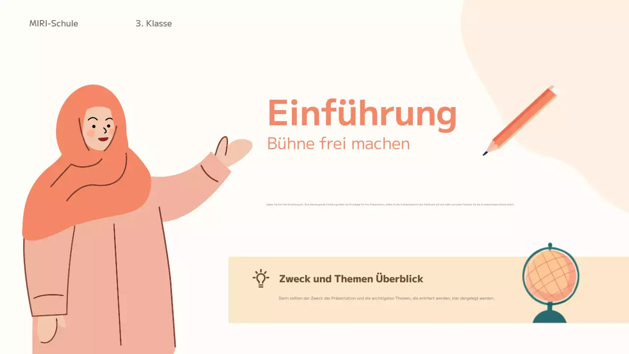 orangefarbene trendige Bildungsklasse