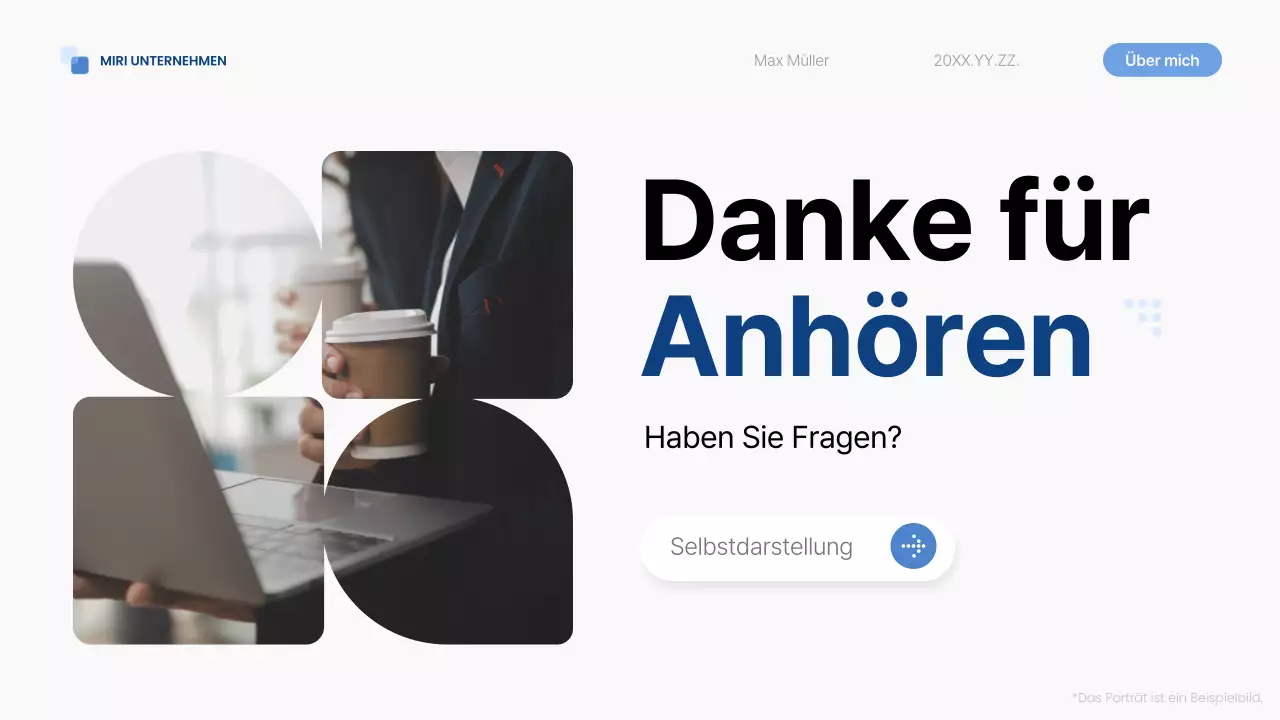 blue modern self-introduction pitch