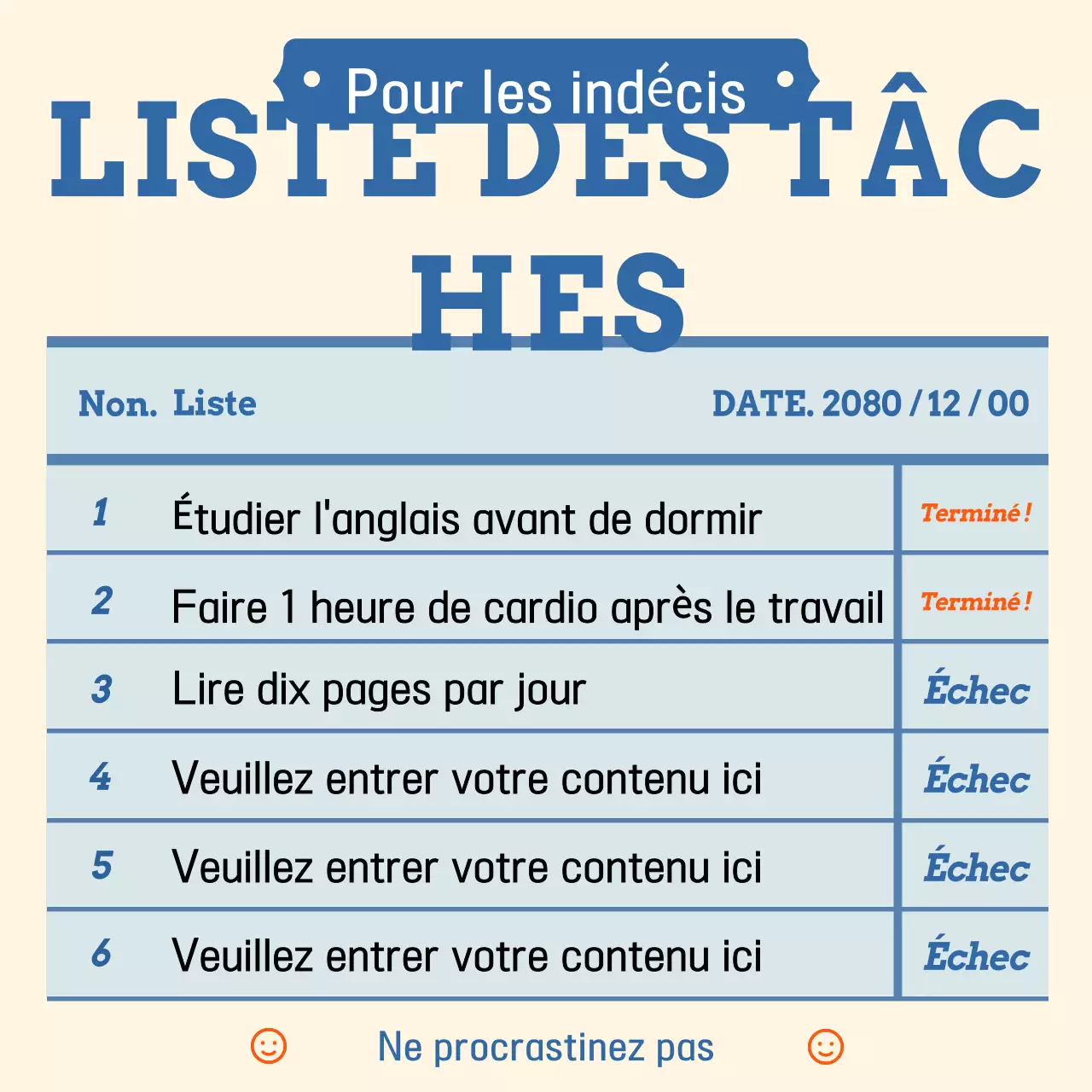 Bloc-notes de planification simple beige