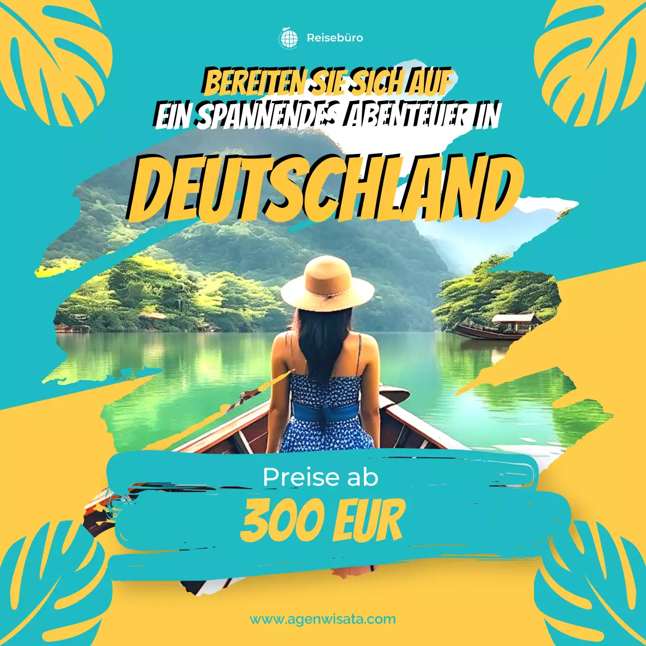 teal tropical travel promotion