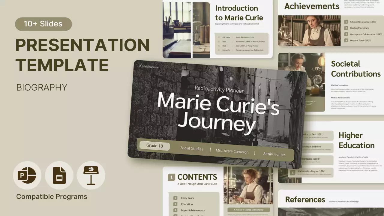 Beige Classic Biography Presentation