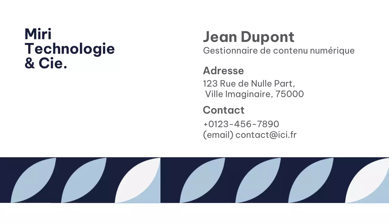 carte de visite moderne marine