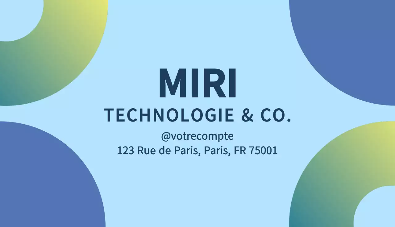 carte de visite moderne bleue