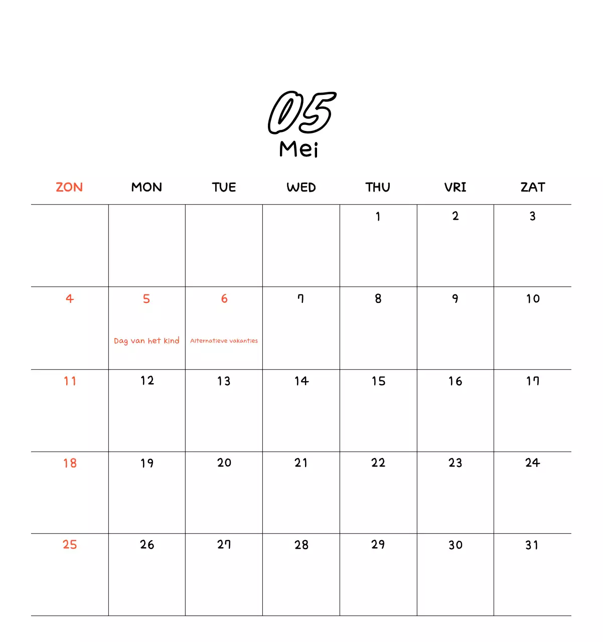 Schattige nieuwjaarskalender