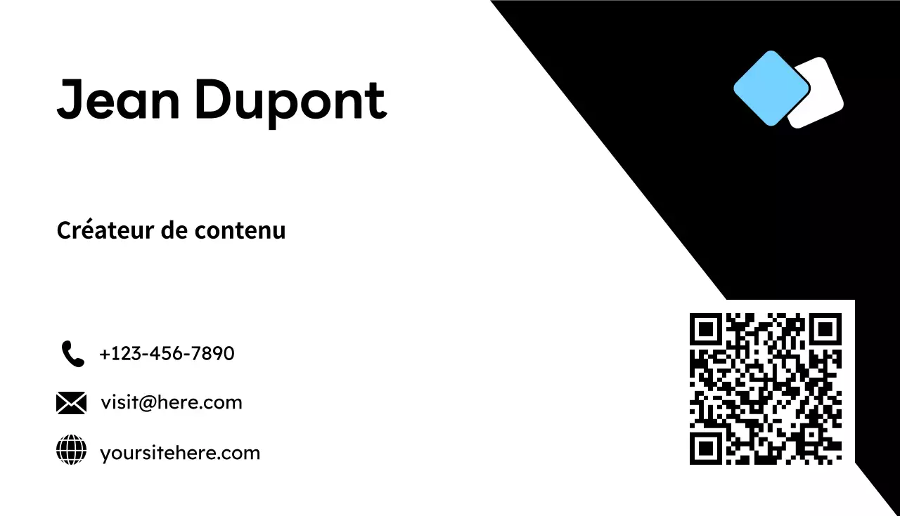 carte de visite minimaliste noire