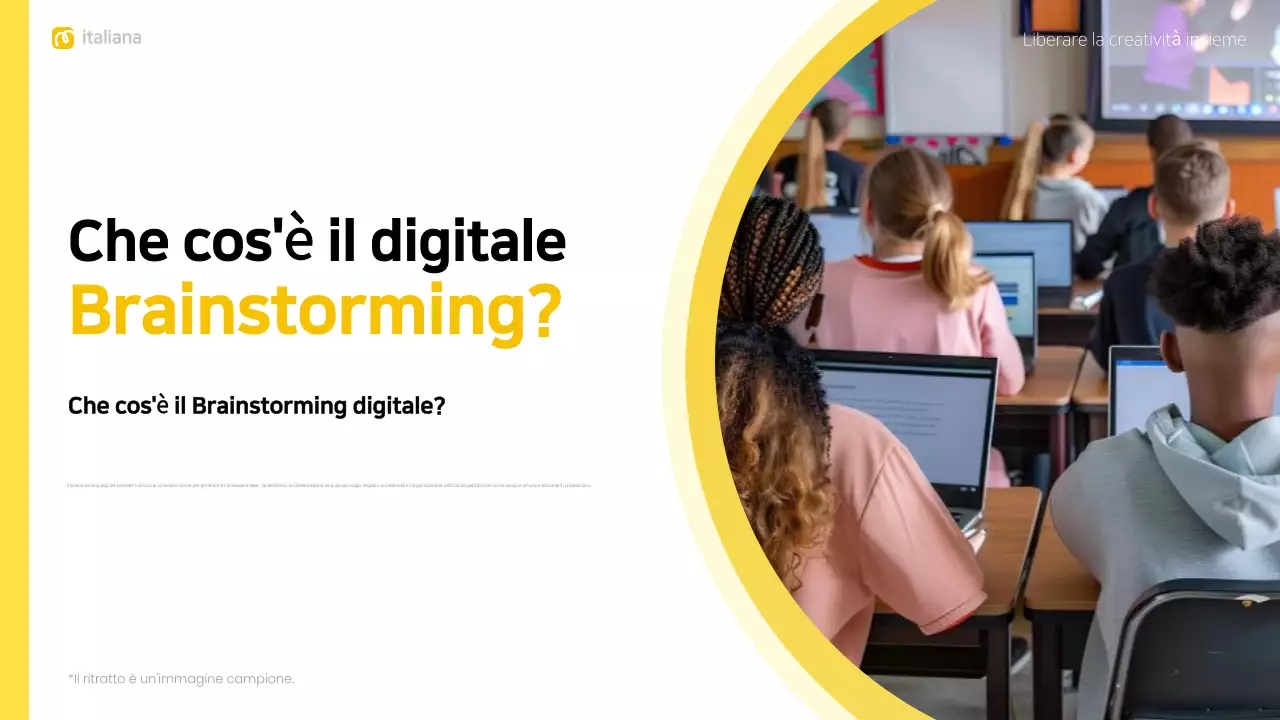 layout giallo moderno per il brainstorming