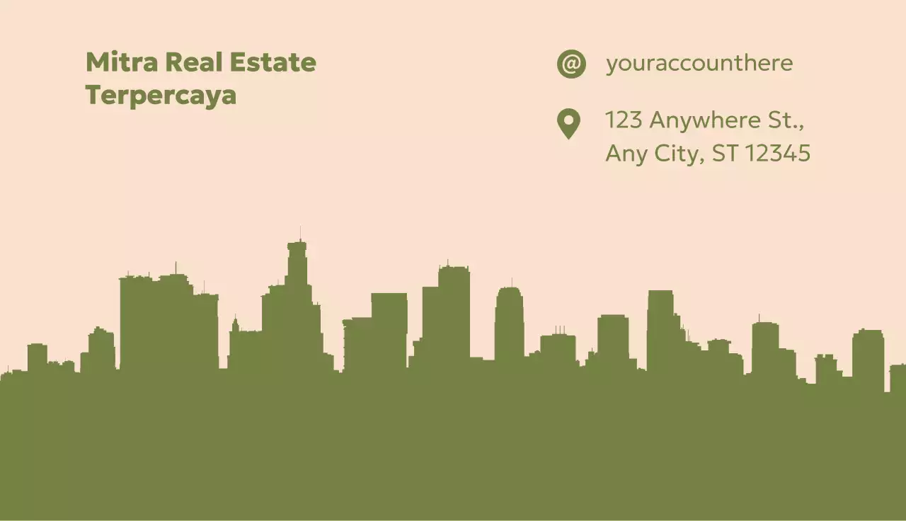 Green Minimal Real Estate Business Card