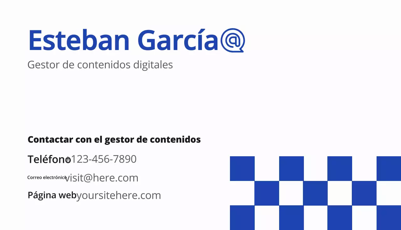 tarjeta de visita moderna azul