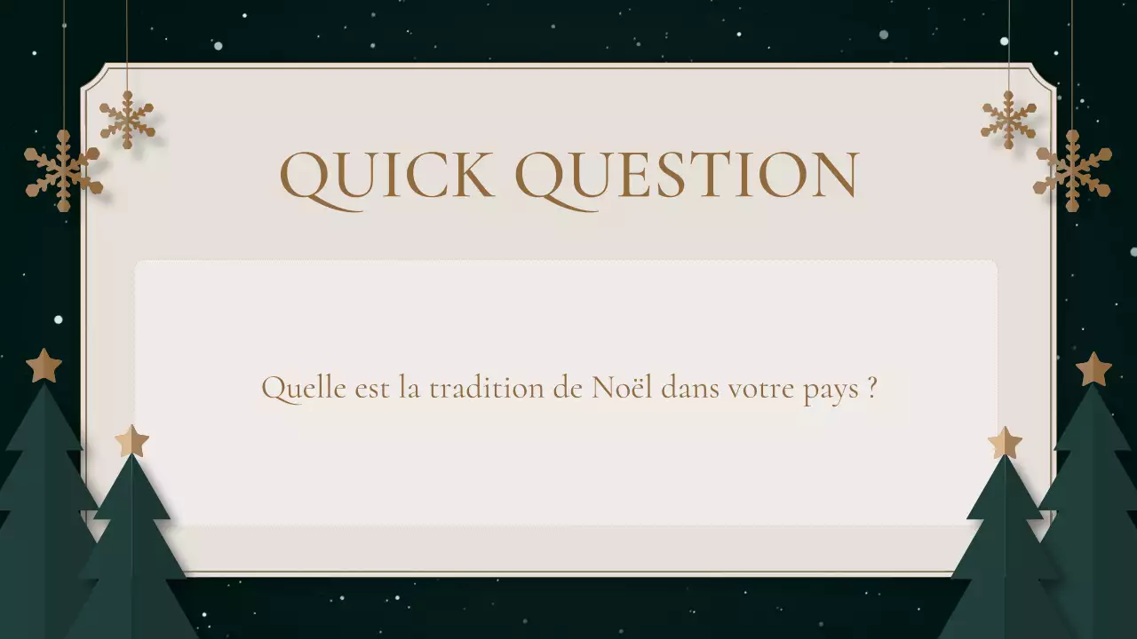 présentation traditionnelle verte pour les fêtes de fin d'année
