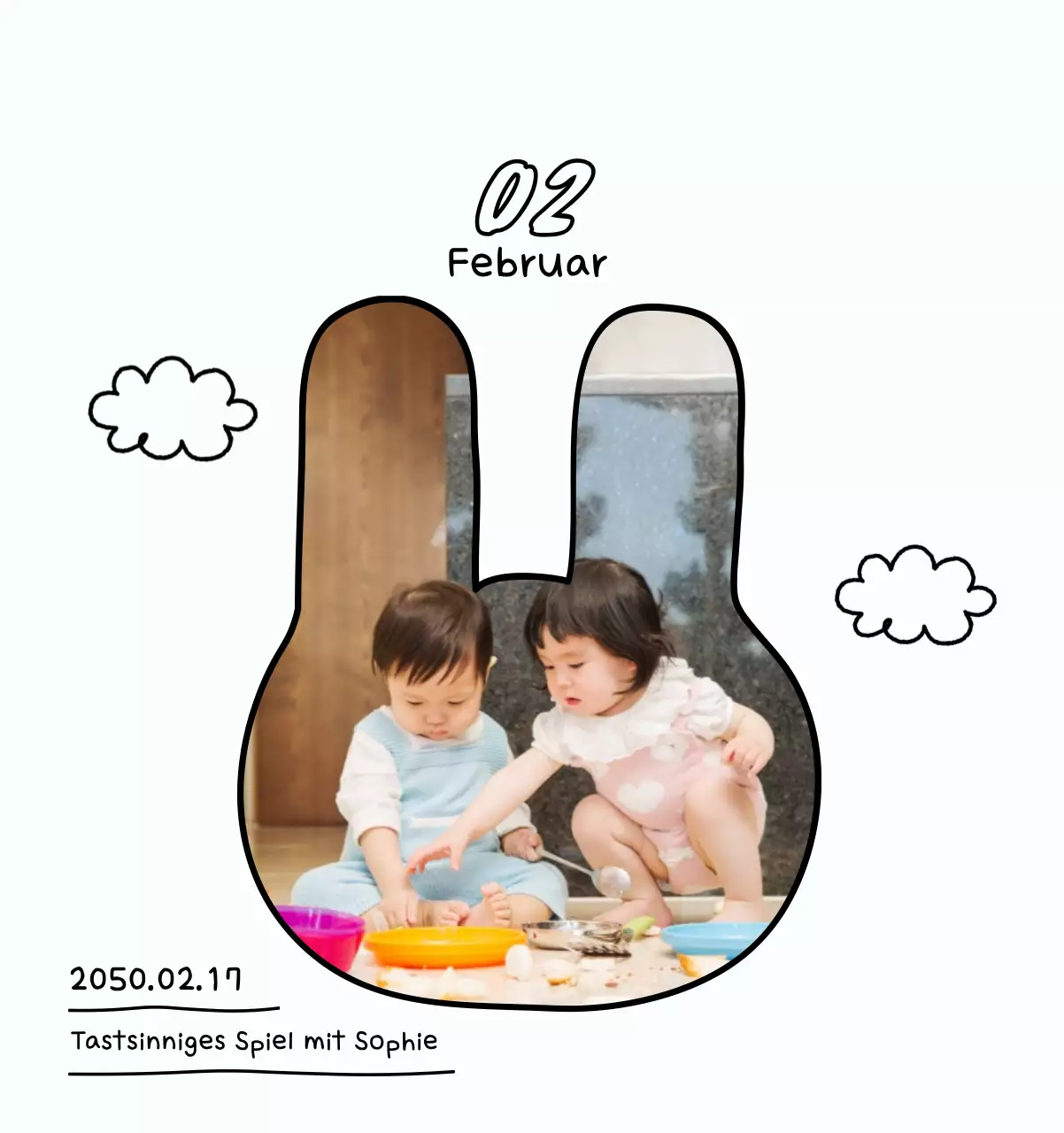 Niedlicher Neujahrs-Fotokalender