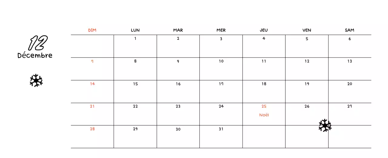 Calendrier photo du Nouvel An