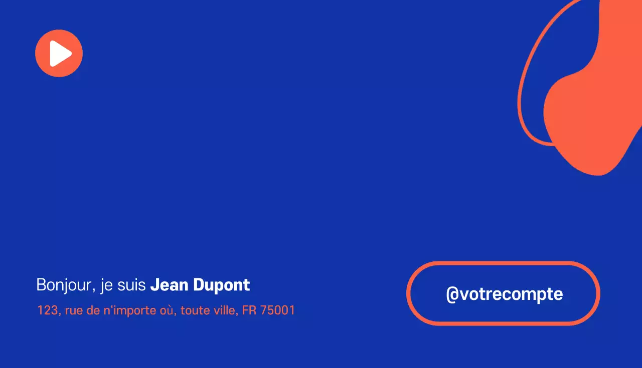 carte de visite moderne orange