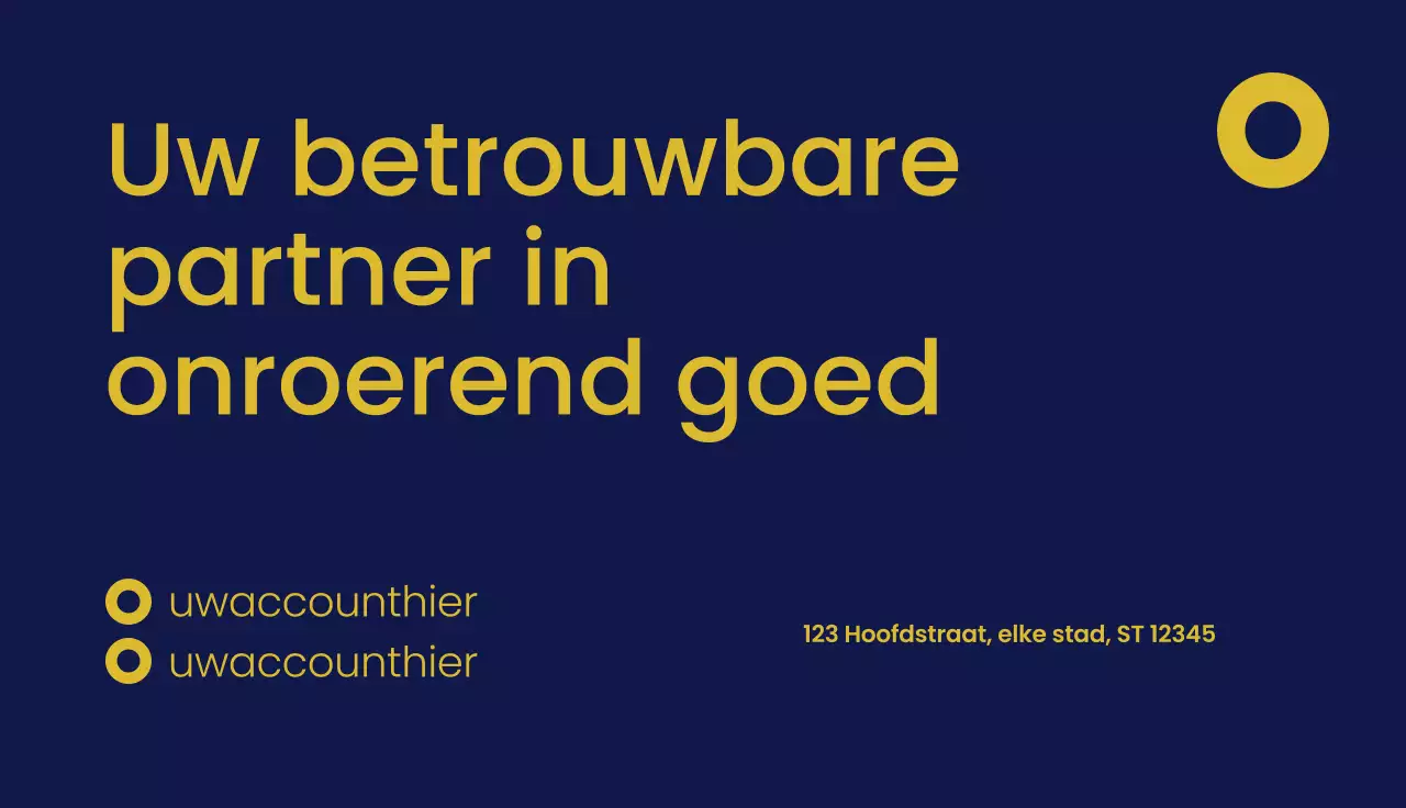 geel modern onroerend goed visitekaartje