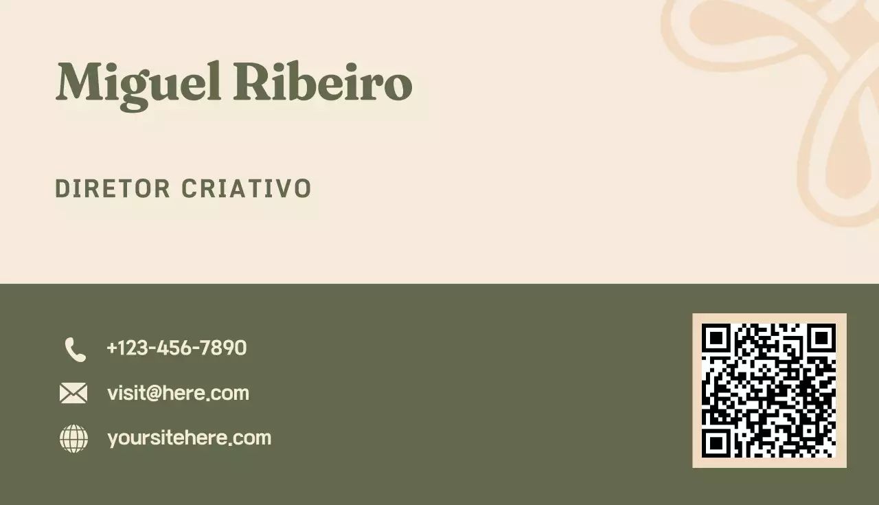 cartão de visita moderno bege