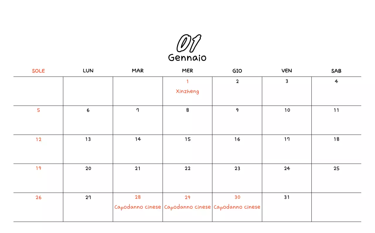 Calendario fotografico con disegno carino