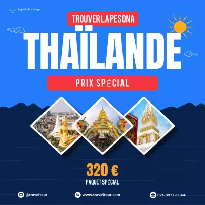 promotion des voyages en bleu moderne