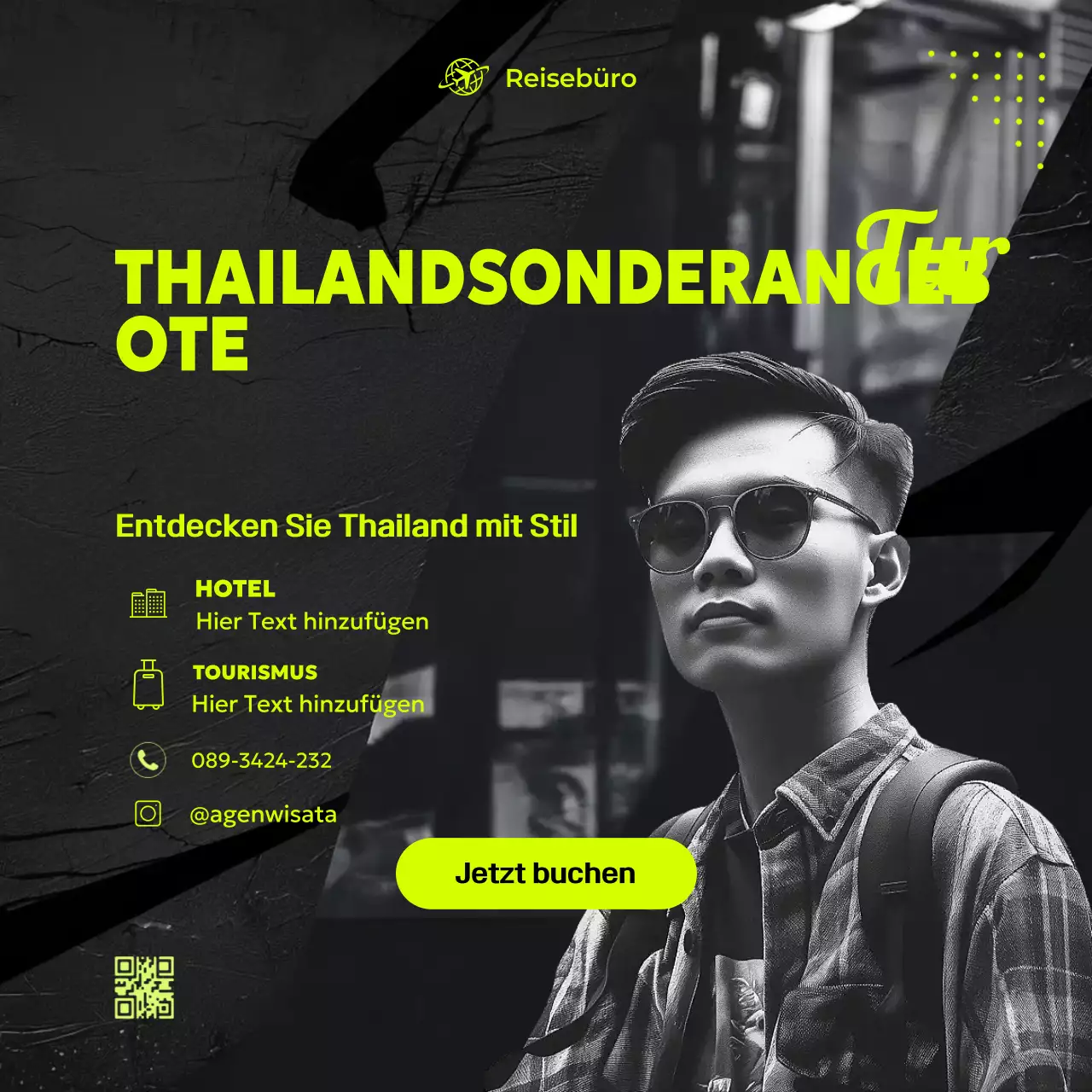 Neon moderne Reisewerbung