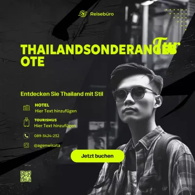 Neon moderne Reisewerbung